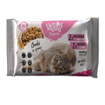TUF TUF pliculețe pentru pisici 4x100g - 2x pui, 2x ficat
