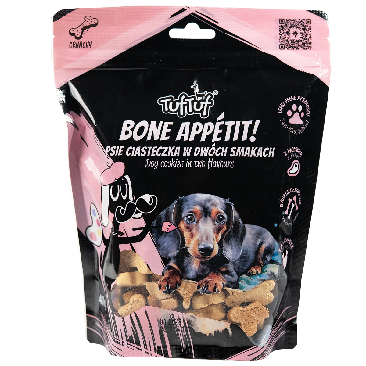 TufTuf POFTĂ BUNĂ! Biscuiți pentru câini în două arome 420g