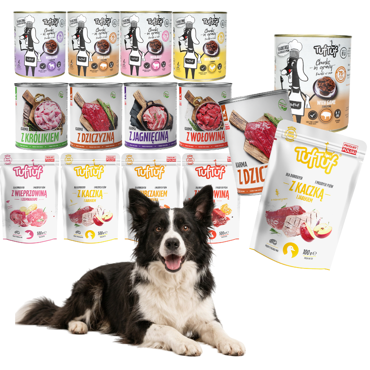 TufTuf mokra karma dla psa o wadze 15kg na 30 dni mix smaków, 33kg