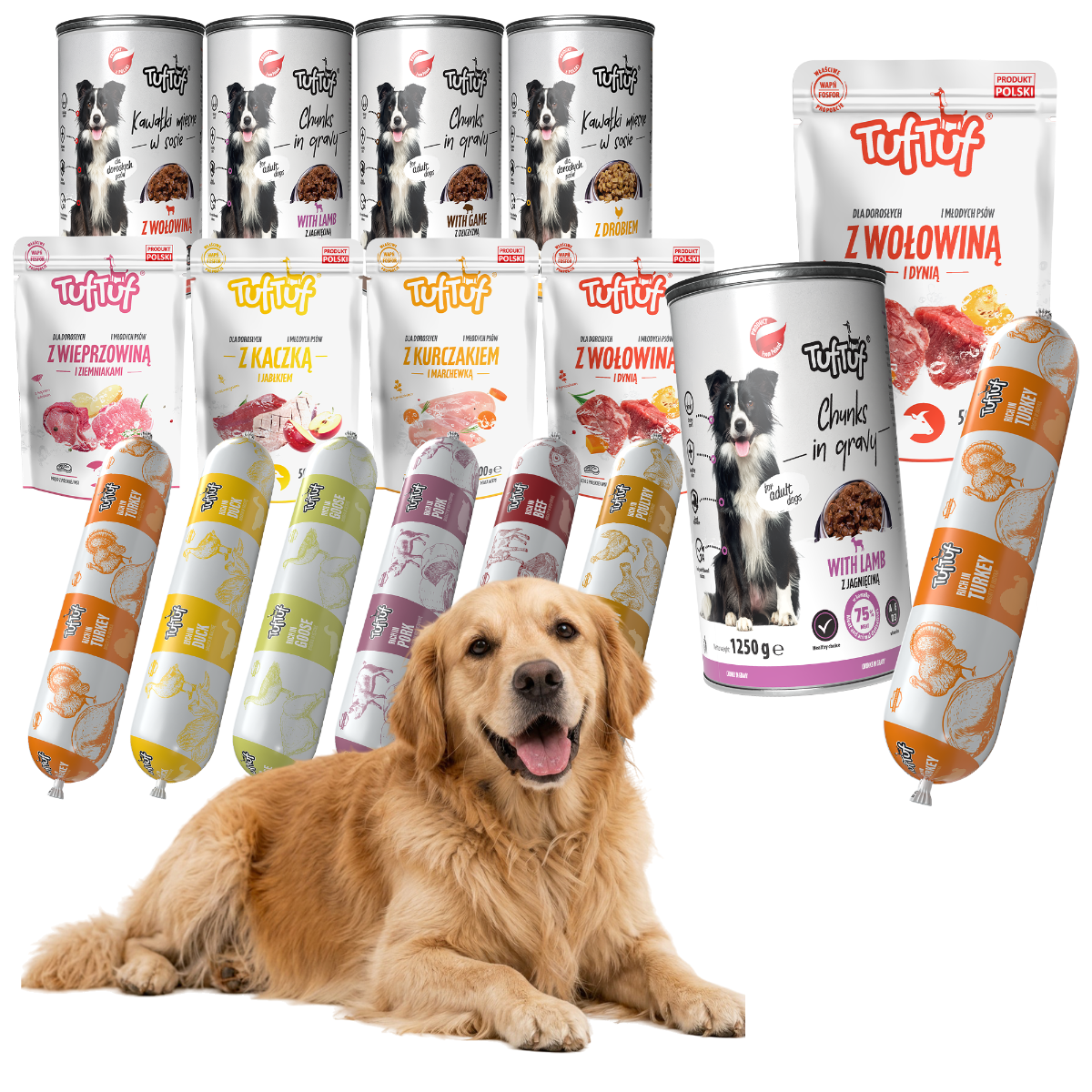 TufTuf mokra karma dla psa o wadze 30kg na 30 dni mix smaków, 51kg