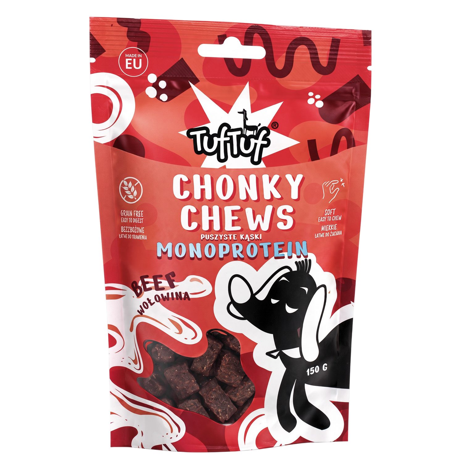 TufTuf Chonky Chews przysmak dla psa Wołowina 150g