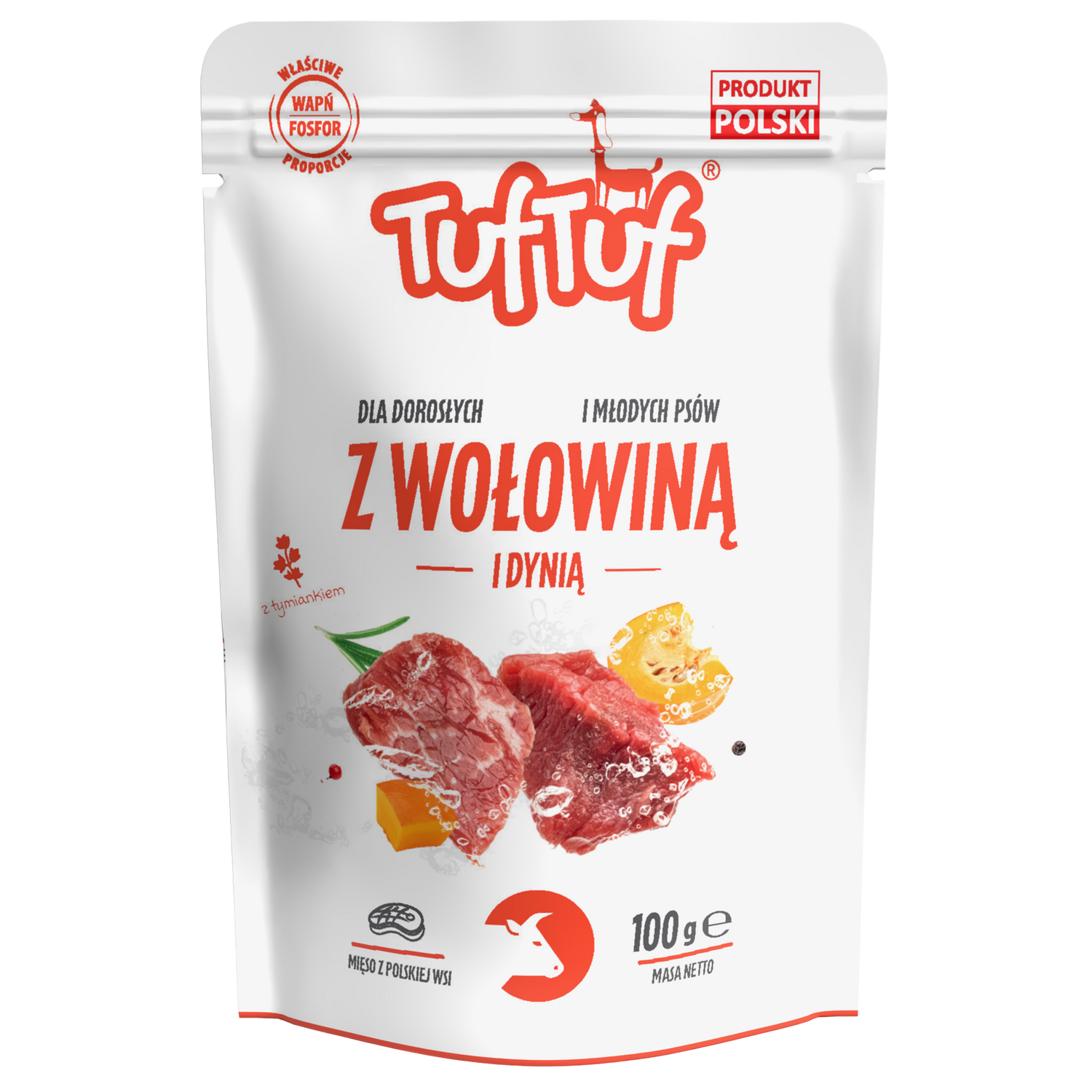 Saszetka wołowina z dynią dla psa