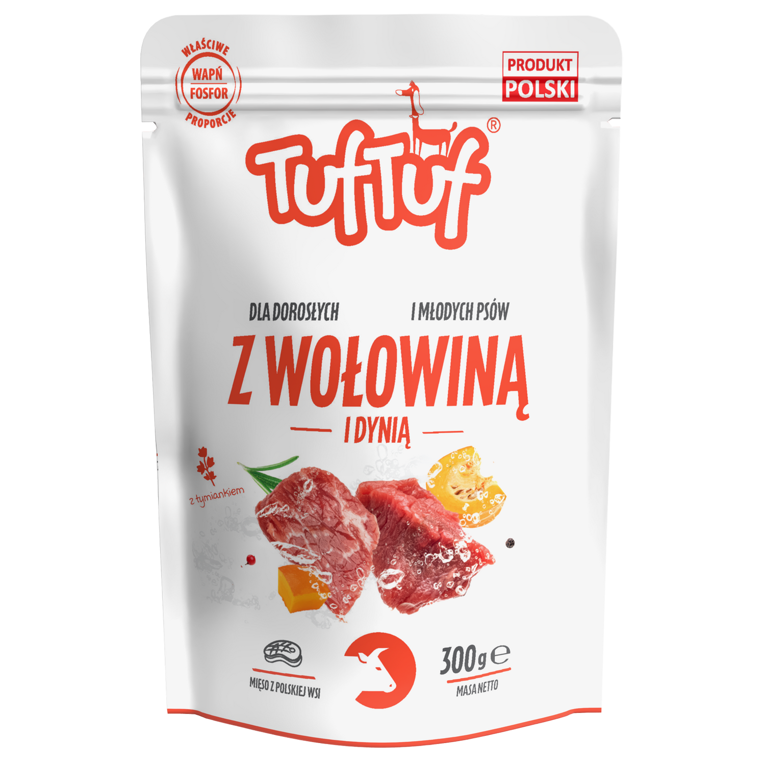 Saszetka wołowina z dynią dla psa