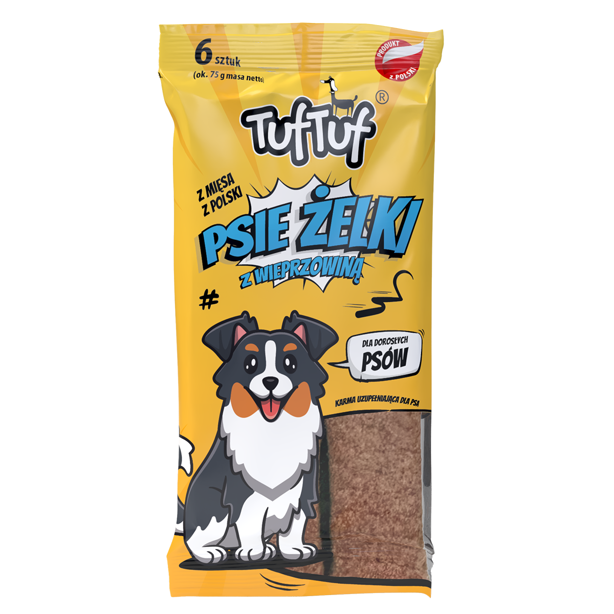 TUF TUF Psie żelki - paski z wieprzowiną
