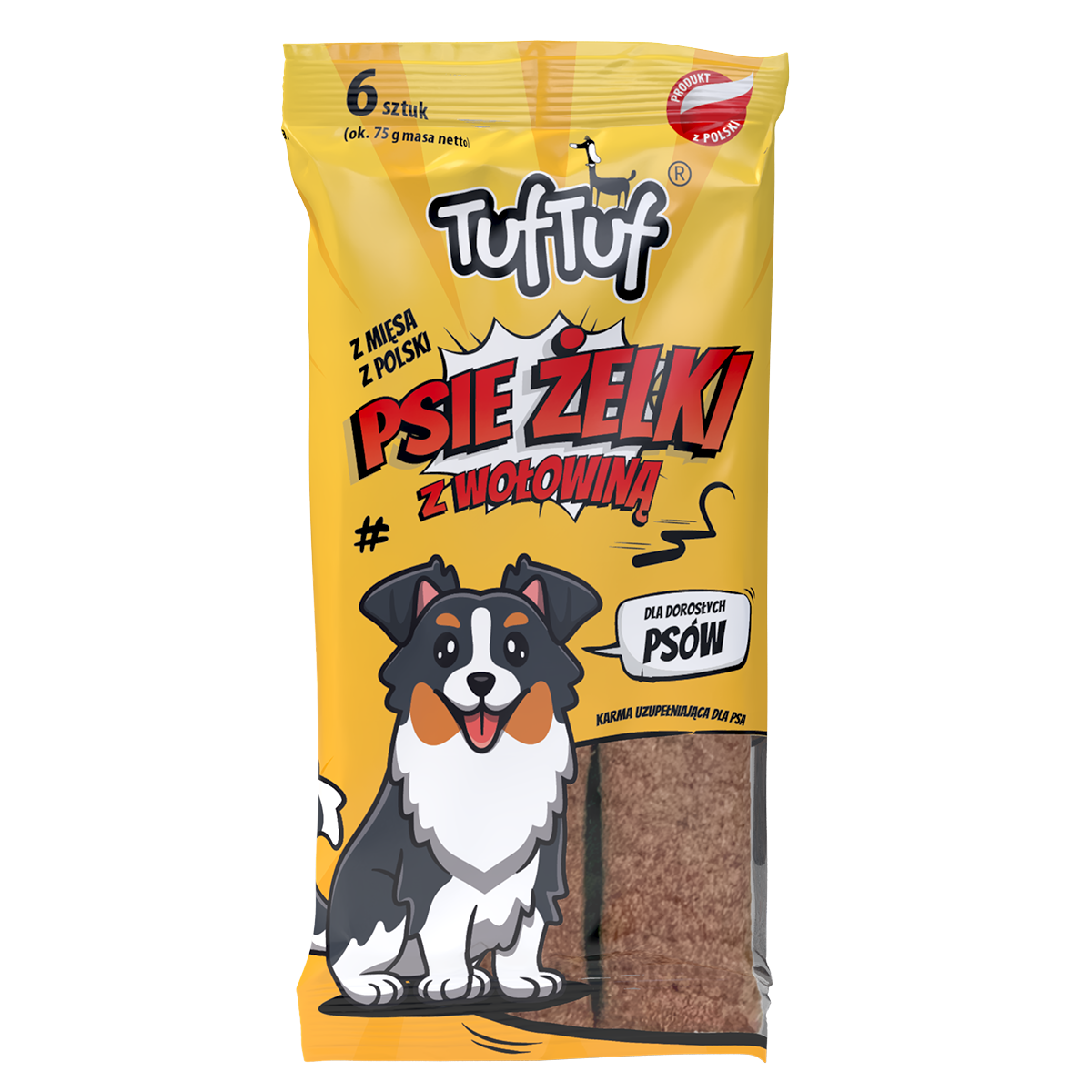 TUF TUF Psie żelki - paski z wołowiną