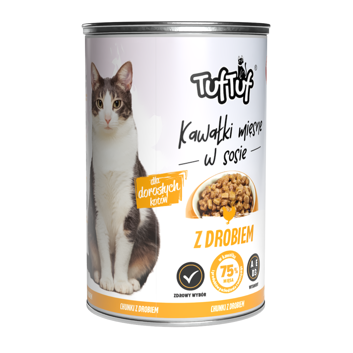TUF TUF Puszka kawałki mięsne z drobiem dla kota