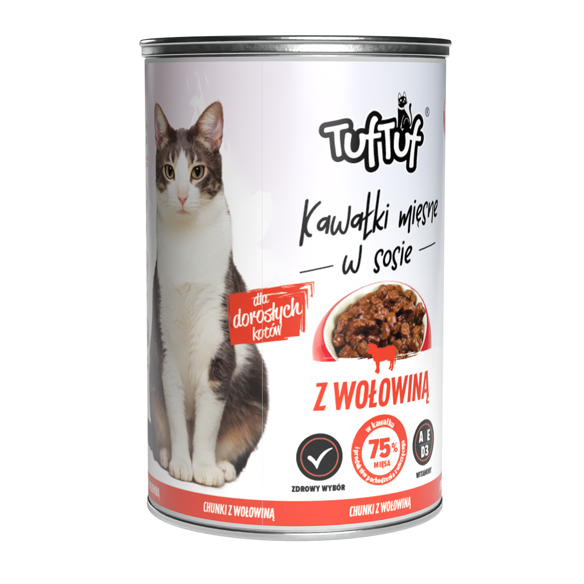 TUF TUF Puszka kawałki mięsne z wołowiną dla kota