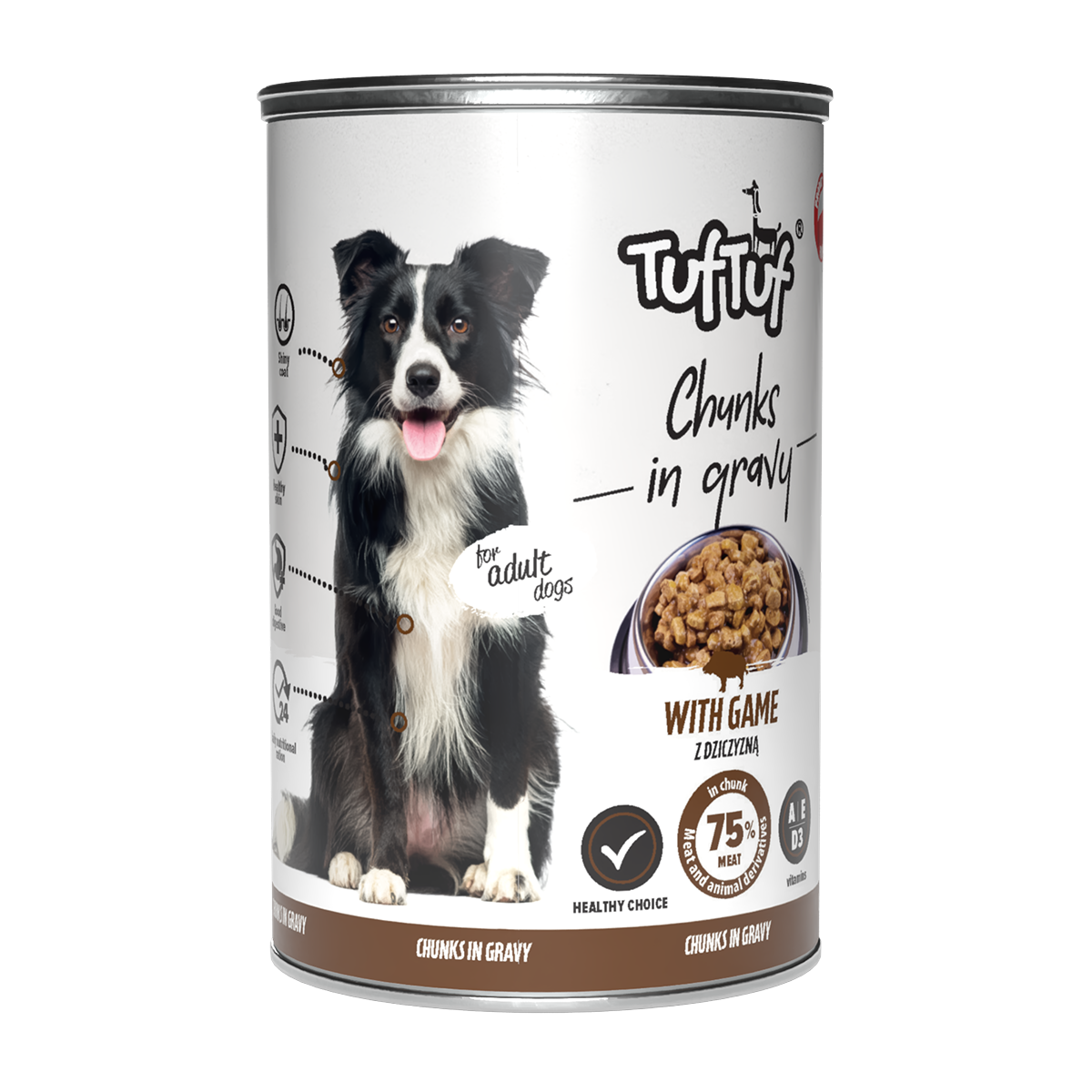 TUF TUF Puszka kawałki mięsne z dziczyzną dla psa